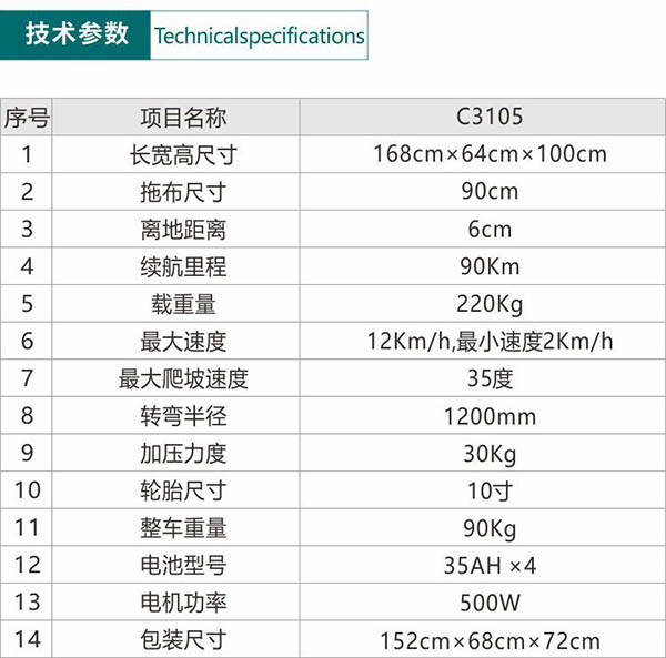 电动镇原尘推车C3105